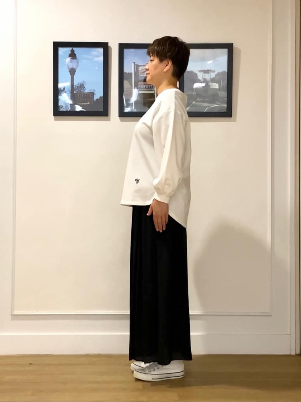 Hiroさんの「Dessin｜【360度可愛い・洗える】バックヘンリーカットソー」を使ったコーディネート