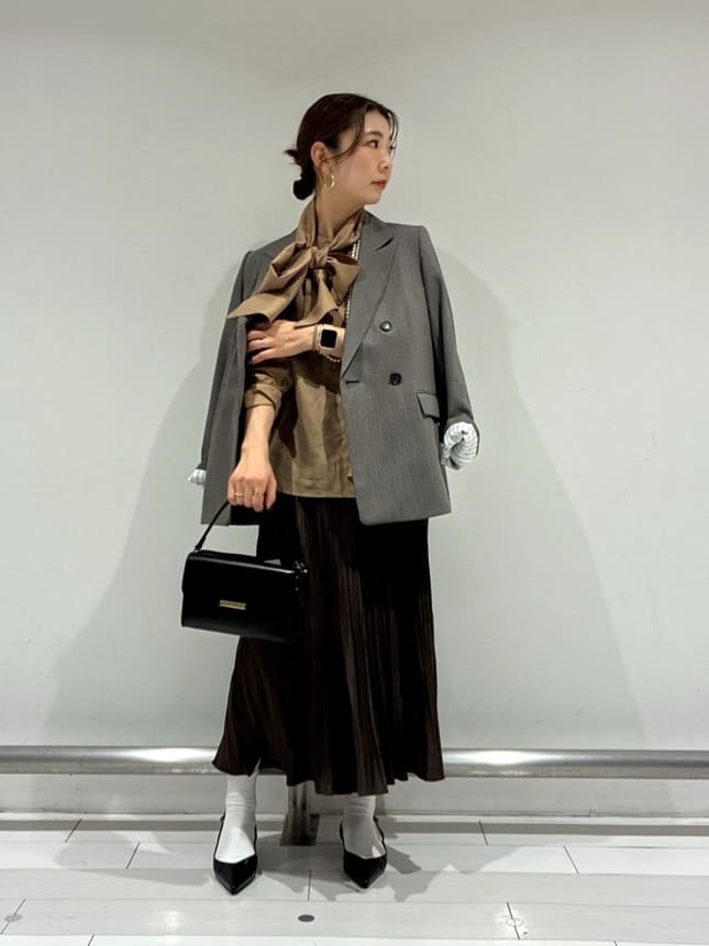 Rinさんの「UNTITLED｜【セットアップ可】ウールライク ダブルブレストジャケット」を使ったコーディネート