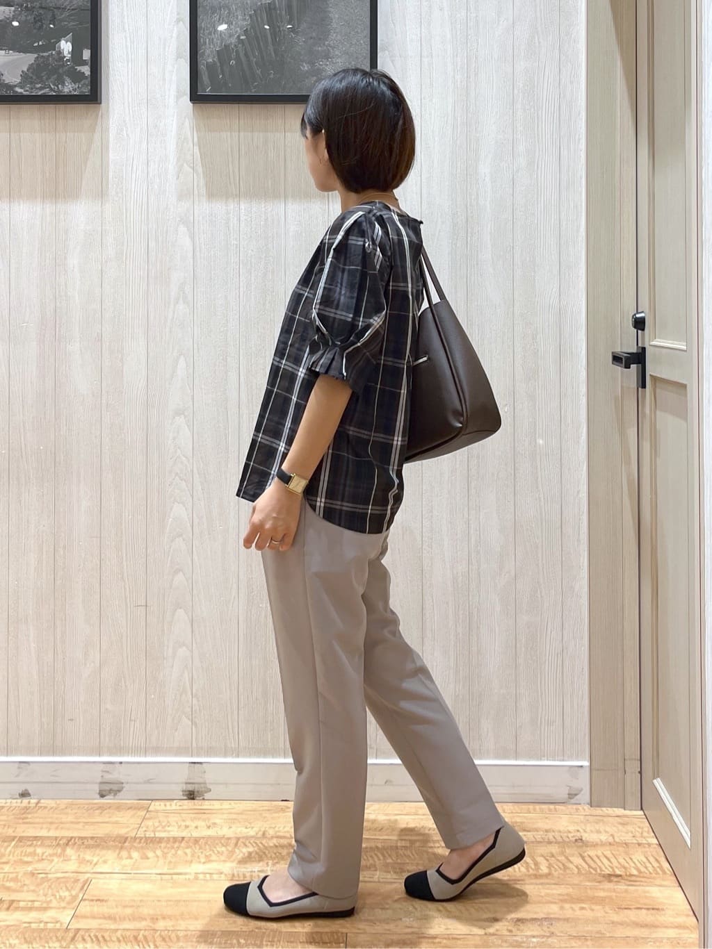 shirayuuuさんの「SHOO･LA･RUE｜【S-LL/5分袖】お袖タックできれいに魅せる 大人のチェックブラウス」を使ったコーディネート