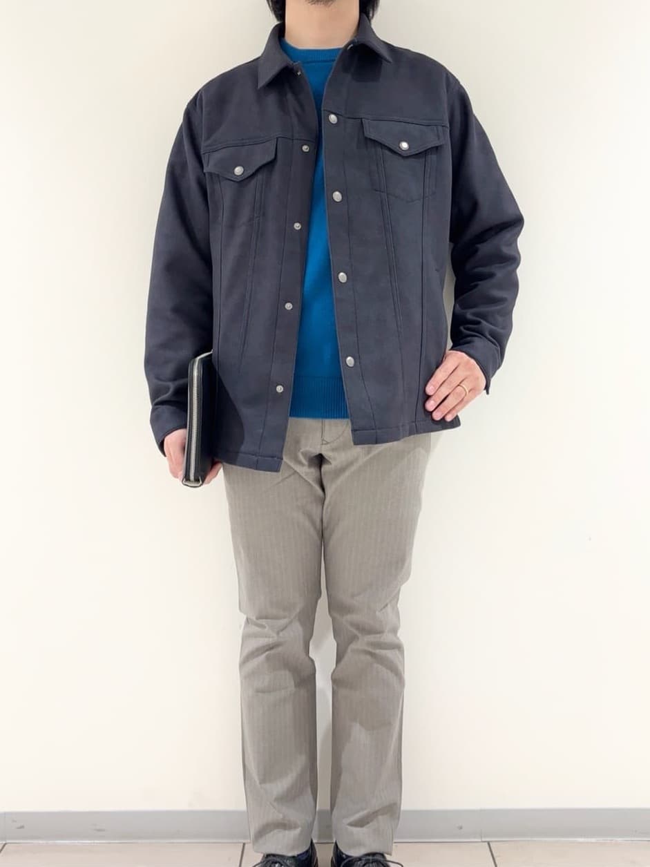 及川さんの「TAKEO KIKUCHI｜【Air Palette Knit】ワンポイント カラーニット プルオーバー」を使ったコーディネート
