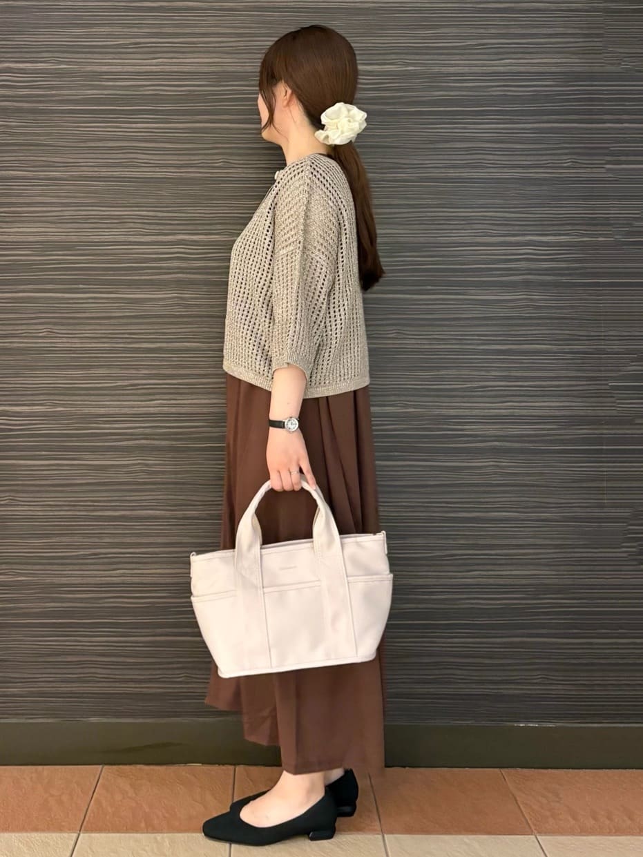 かなさんの「OPAQUE.CLIP｜カットソーフレアワンピース【接触冷感／洗濯機洗い可】」を使ったコーディネート