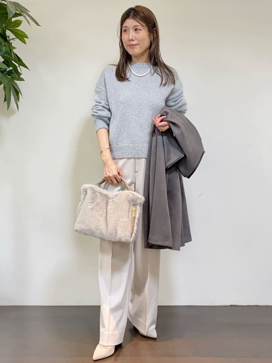 tomoさんの「UNTITLED｜【セットアップ可/ゆったり】ウール混ラメニット」を使ったコーディネート