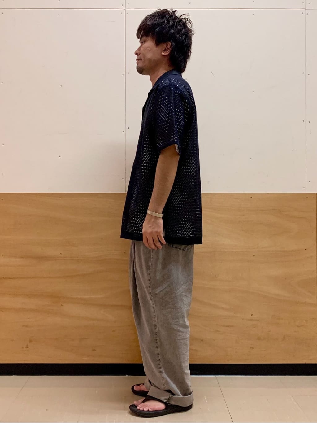 MATUさんの「THE SHOP TK｜ダイヤ柄プリント半袖シャツ【洗濯機OK/オーバーサイズ】」を使ったコーディネート