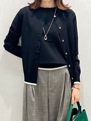 Miwaさんの「UNTITLED｜【アンサンブル可/薄手/洗える】5分袖クルーニット」を使ったコーディネート