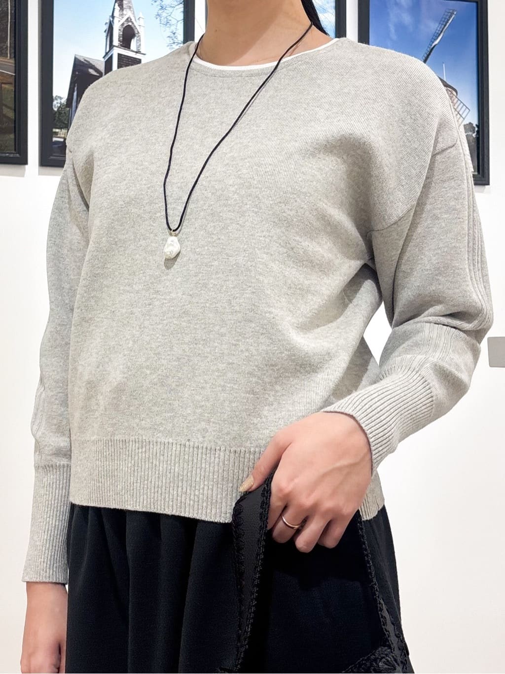 Ririkaさんの「Dessin｜【洗える】カシミヤブレンドスウェットライクニット」を使ったコーディネート
