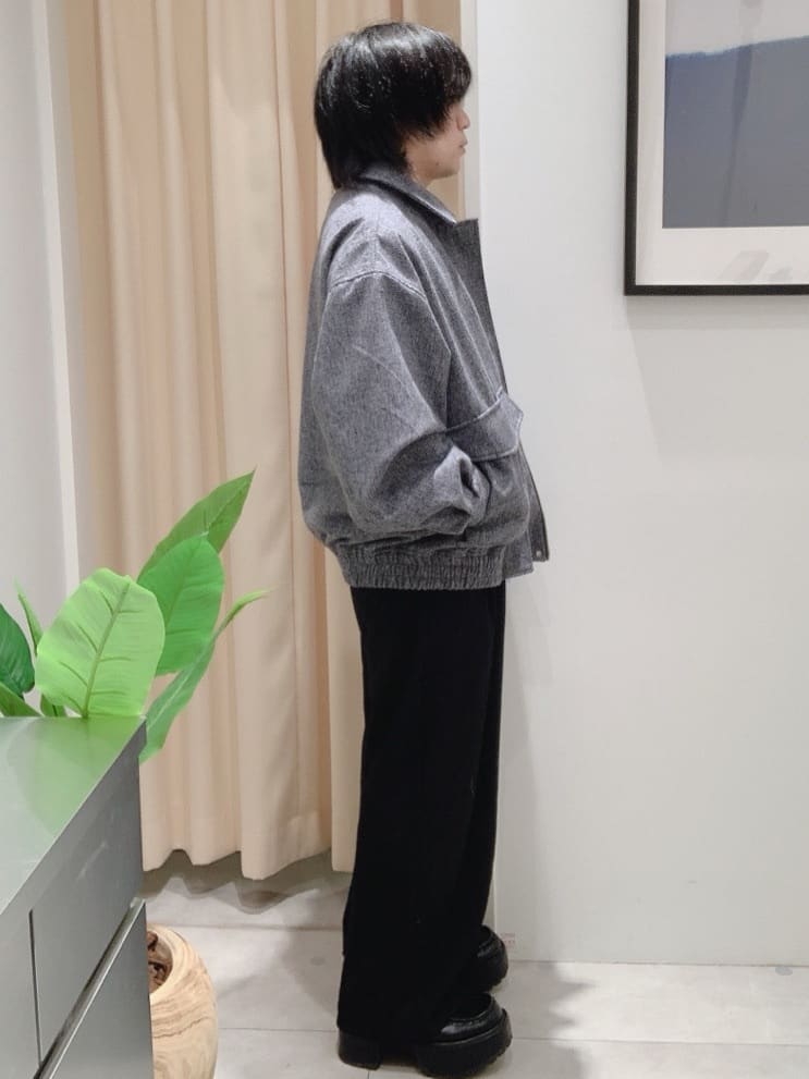 坂。さんの「THE SHOP TK｜ツイードフライトビッグブルゾン 【洗濯機OK／セットアップ可】」を使ったコーディネート