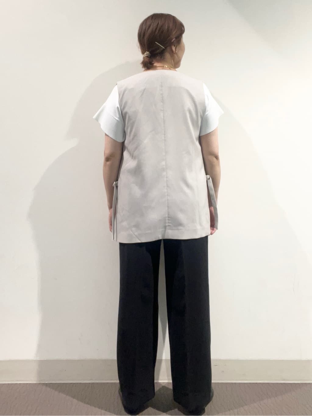 のん.Yさんの「OPAQUE.CLIP｜◆フリルスリーブニット【UVケア／接触冷感／洗濯機洗い可／抗ピル】」を使ったコーディネート