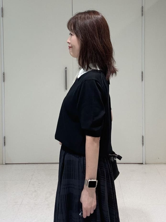 makiさんの「UNTITLED｜【トレンド/きれいめ】5分袖ポロニット」を使ったコーディネート