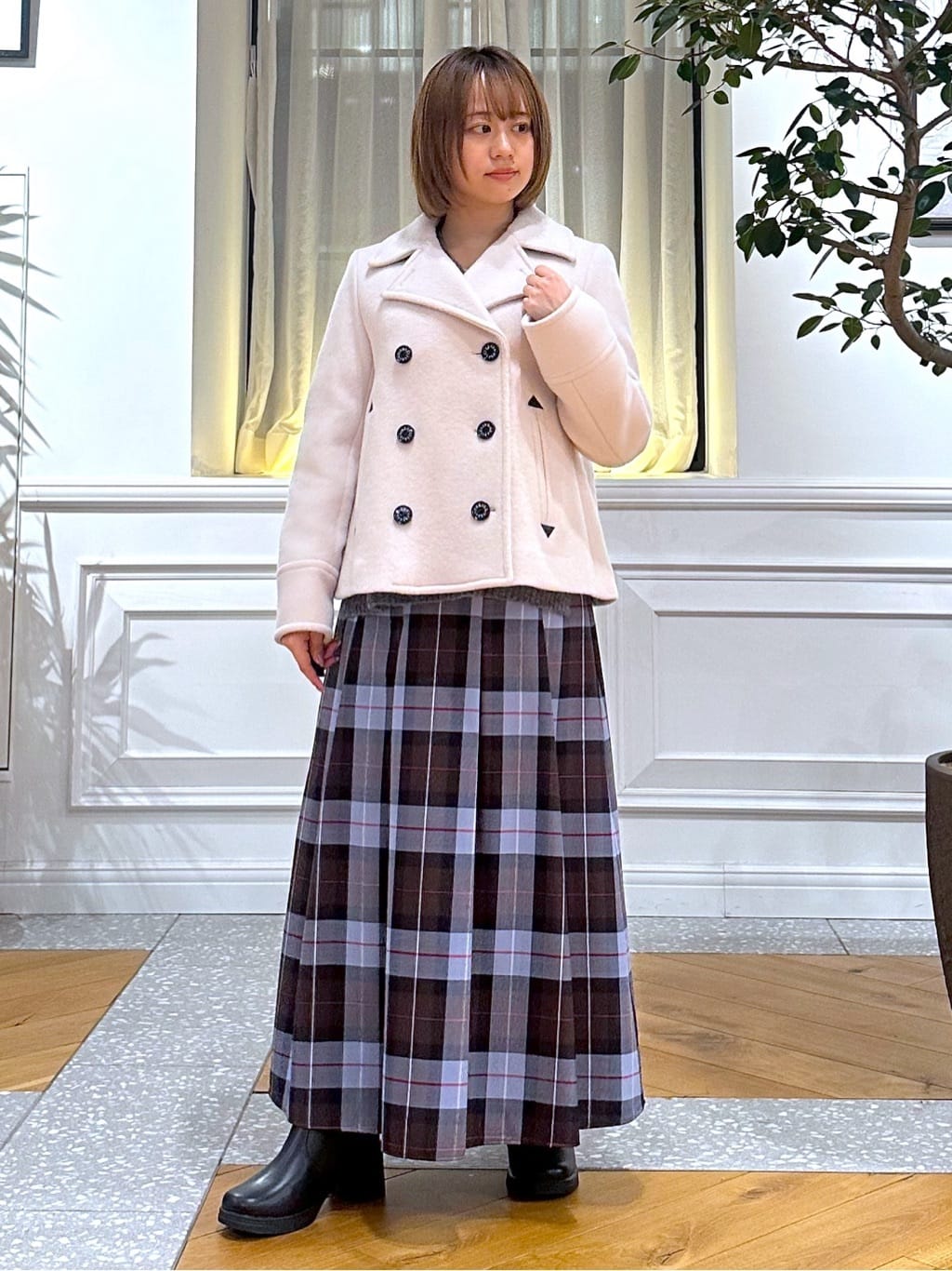 なべこさんの「DRESSTERIOR｜スパンコール2WAY巾着バッグ」を使ったコーディネート