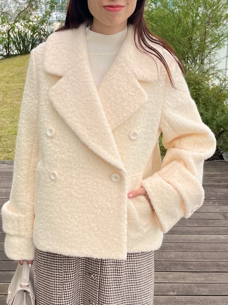 はばさんの「Couture brooch｜【多機能・フェミニン】パール調リブニット」を使ったコーディネート