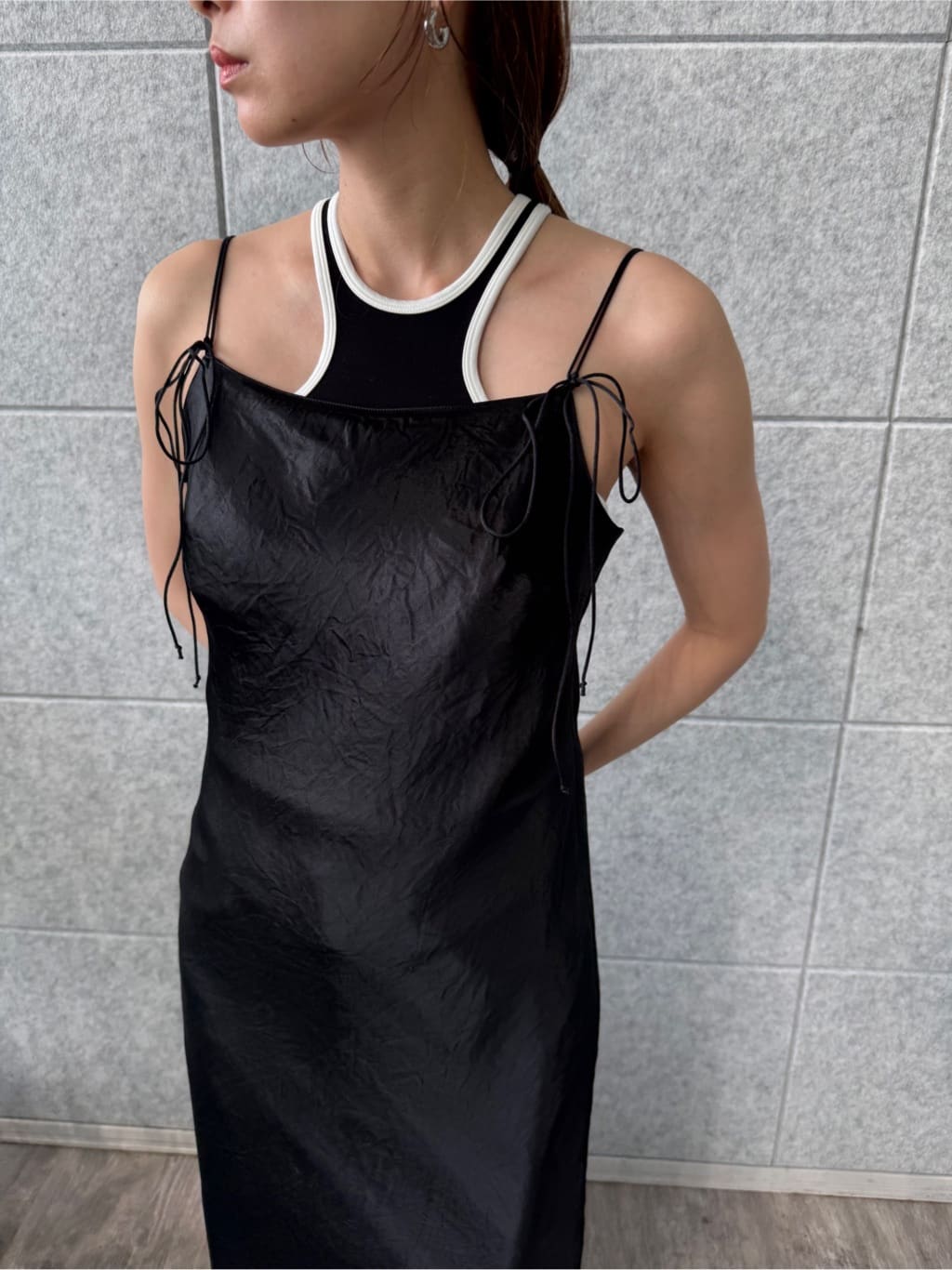designer yukaさんの「CODE A｜ribbon cami dress」を使ったコーディネート