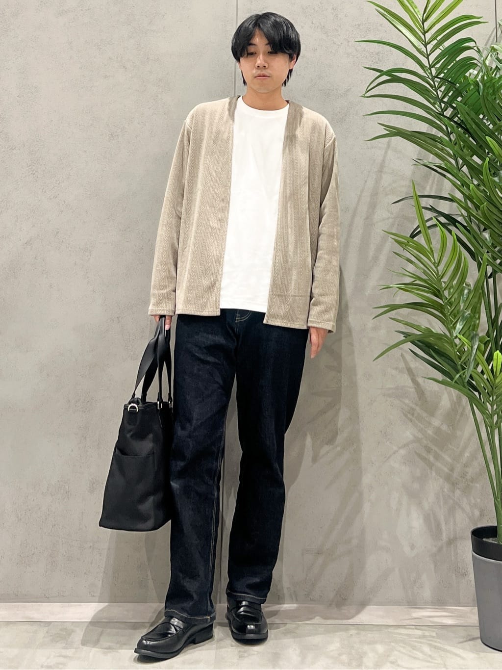 SHI-MAさんの「THE SHOP TK｜【セットでお買い得！】モールニットカーディガン＋長袖Tシャツ　洗濯機OK/吸水速乾・毛玉になりにくい」を使ったコーディネート