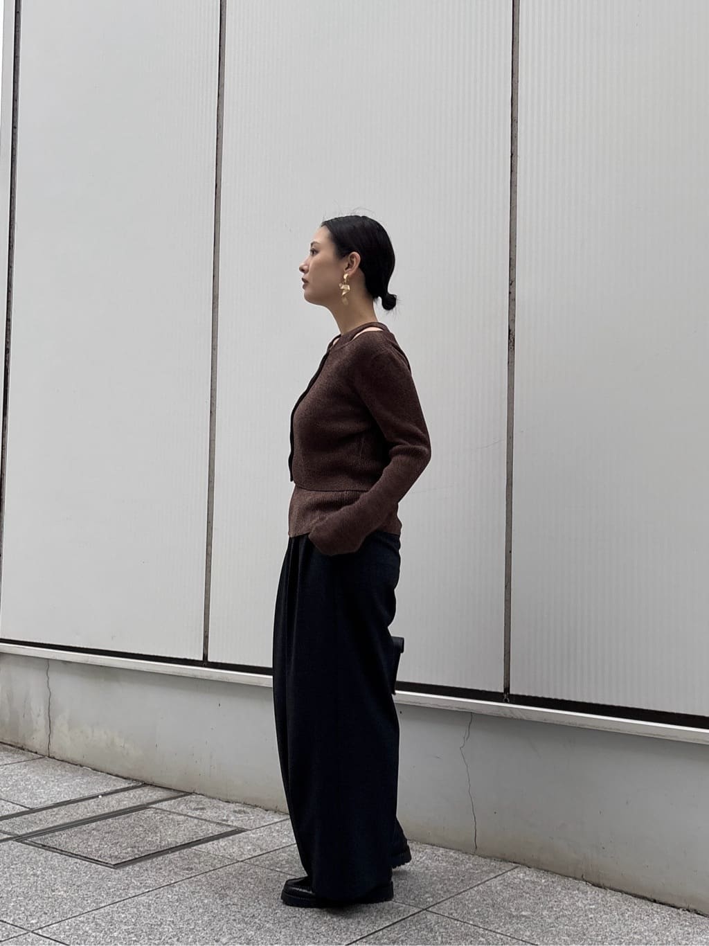 ayanoさんの「INDIVI｜ツイードタックワイドパンツ」を使ったコーディネート