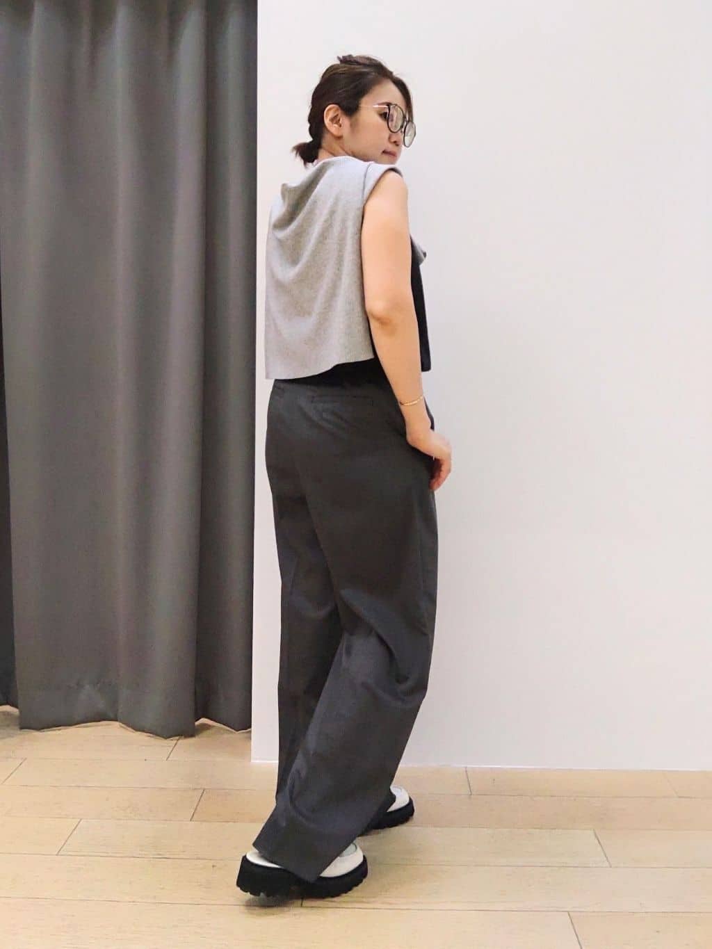 nacoさんの「INDIVI｜【ウール調素材】ベルトデザインワイドパンツ」を使ったコーディネート