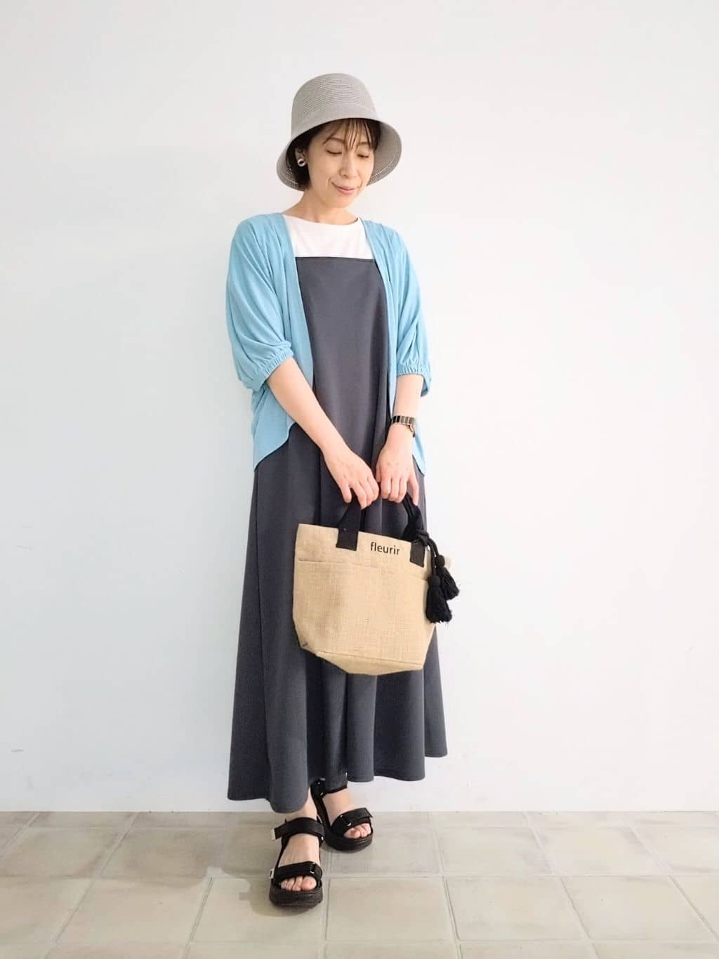 miomioさんの「SHOO･LA･RUE｜【UV/さらさらタッチ】女性らしさ漂う 5分袖ボレロカーディガン」を使ったコーディネート