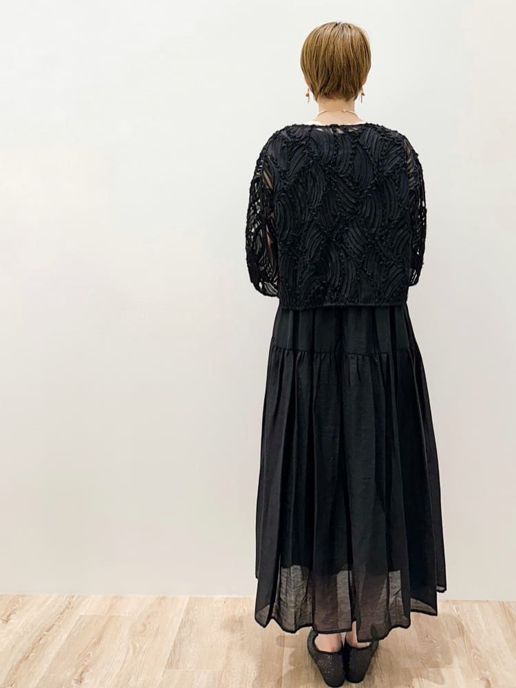 yurieさんの「OPAQUE.CLIP｜シアー刺繍レース前開きブラウス【洗濯機洗い可】」を使ったコーディネート