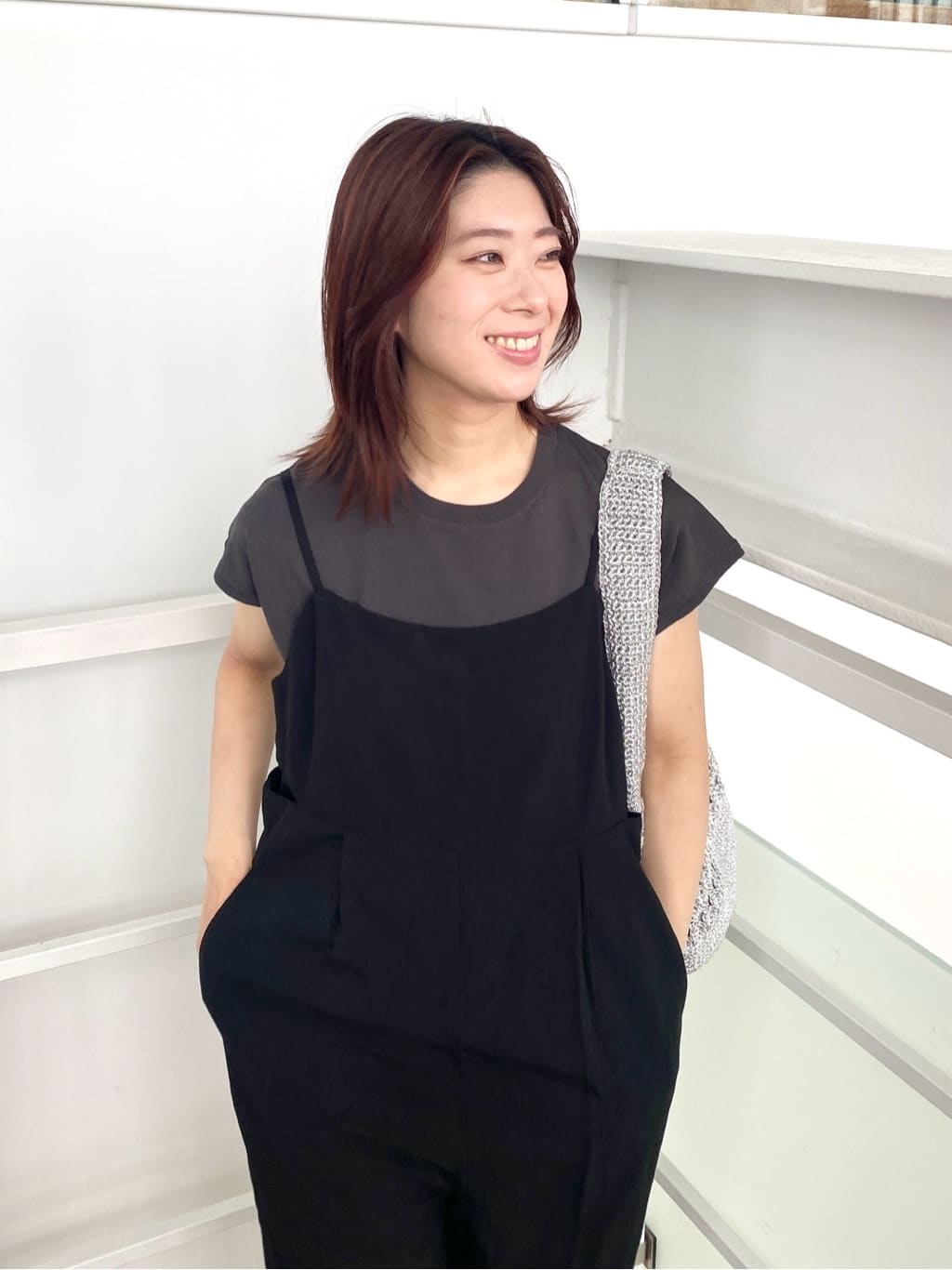 RINAさんの「OPAQUE.CLIP｜ロゴフレンチスリーブニット【洗濯機洗い可／UV／接触冷感／抗ピル】」を使ったコーディネート