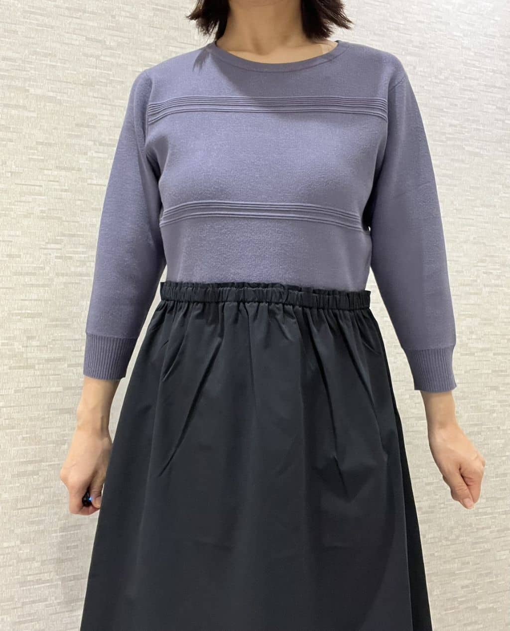 marikoさんの「Reflect｜【一枚で着映える◎／セットアップ可】ニット&times;タフタドッキングワンピース」を使ったコーディネート