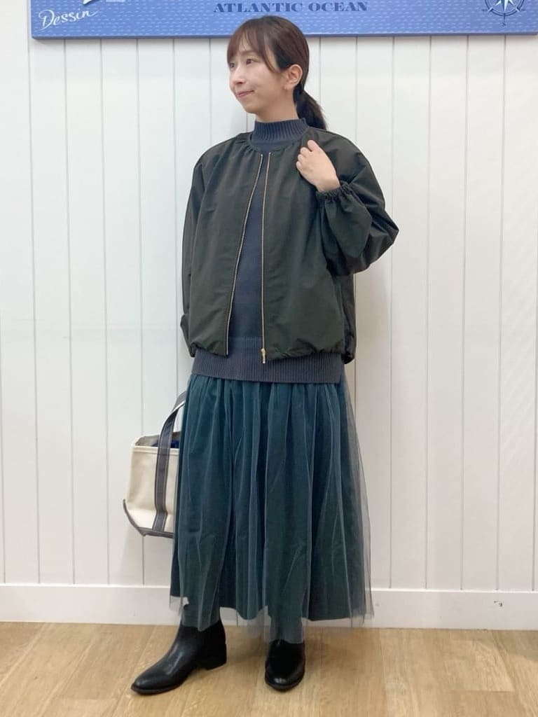 yoshiさんの「Dessin｜【洗える】ニットチュールドッキングワンピース」を使ったコーディネート