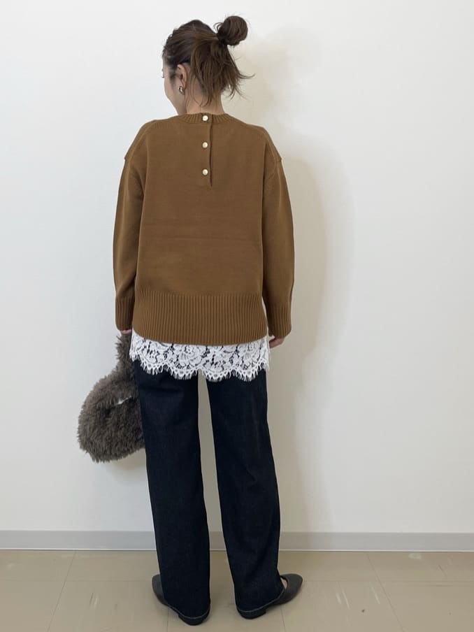Akiさんの「OPAQUE.CLIP｜ストレッチバギーデニム【洗濯機洗い可】《SS～LL》」を使ったコーディネート