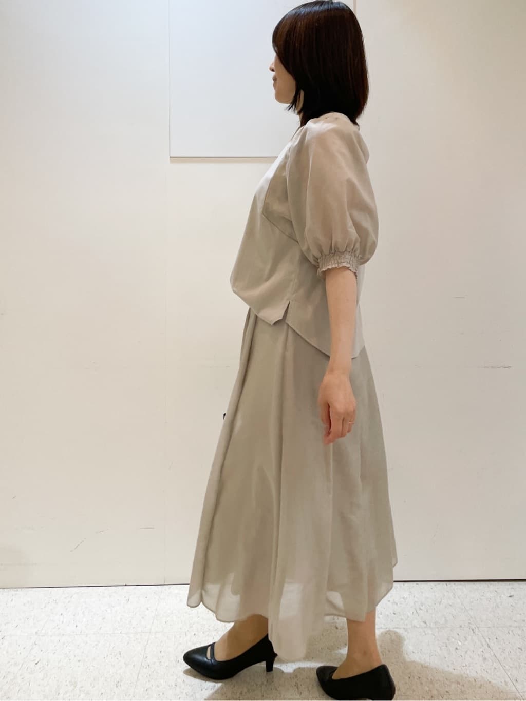 めいさんの「Reflect｜【マシンウォッシュ可／セットアップ可】シアーボックスタックプリーツスカート」を使ったコーディネート