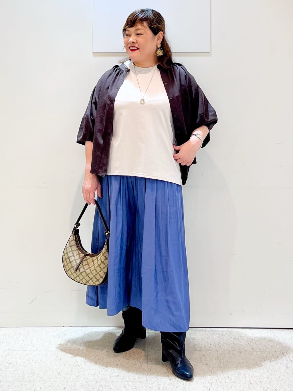 kimmyさんの「Reflect｜【E‐QUALITY／体型カバー】シアー&times;レースデザインプルオーバー」を使ったコーディネート