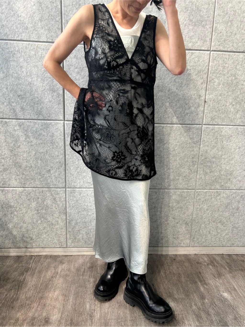 yukoさんの「CODE A｜ribbon cami dress」を使ったコーディネート