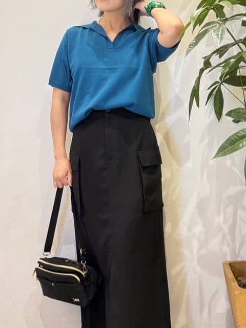 misakiさんの「SHOO･LA･RUE｜【S-LL/洗える】大人の抜け感 スキッパーニット」を使ったコーディネート
