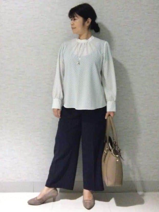 sakoさんの「Reflect｜【SS-4Lサイズ／通勤／セットアップ可】ノーカラージャケット」を使ったコーディネート