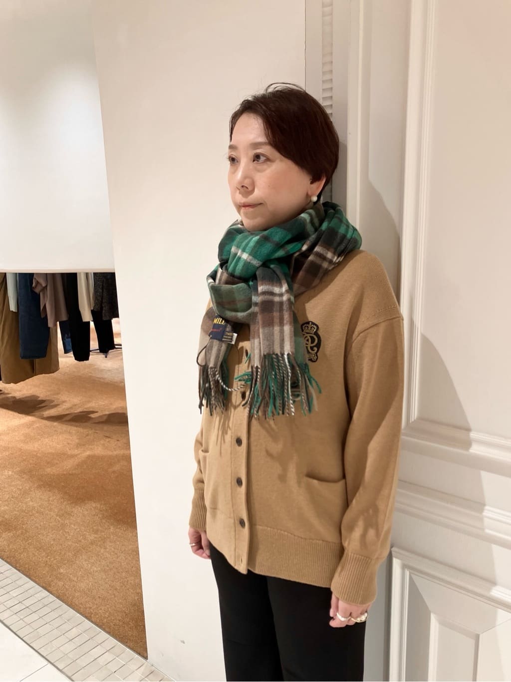 TAJIさんの「DRESSTERIOR｜TWEED MILL（ツィードミル）チェックストール」を使ったコーディネート