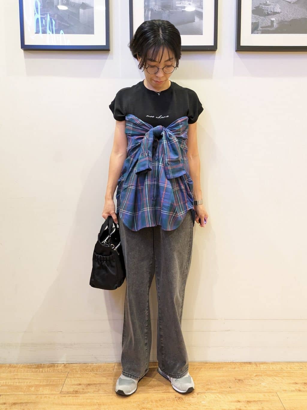 Akiさんの「SHOO･LA･RUE｜【洗濯機可/S-LL】程よい抜け感 大人のチェックシャツ」を使ったコーディネート