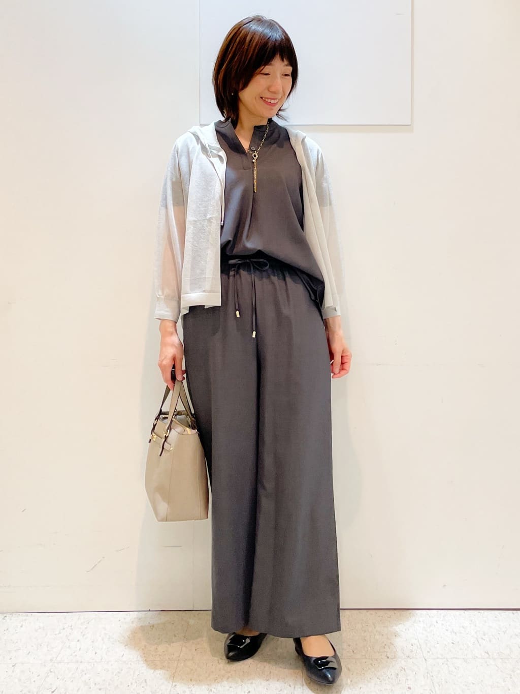 めいさんの「Reflect｜Y字シルエット淡水パールネックレス」を使ったコーディネート