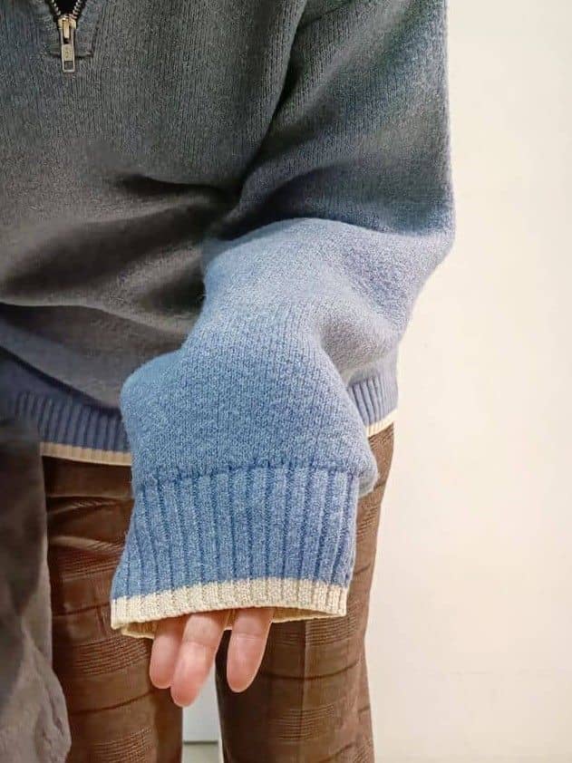 あんさんの「THE SHOP TK｜【洗える】ほど良くラフで女性らしい ハーフZIPニット」を使ったコーディネート