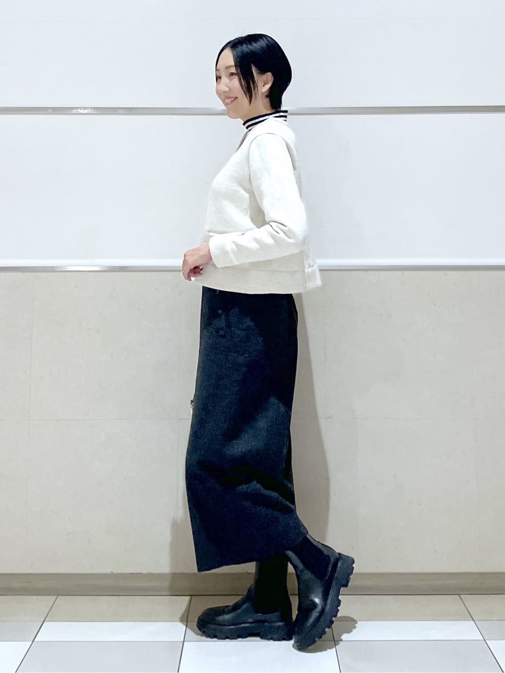 eriko さんの「Dessin｜【日本製/洗える】吊り裏毛カーディガン」を使ったコーディネート