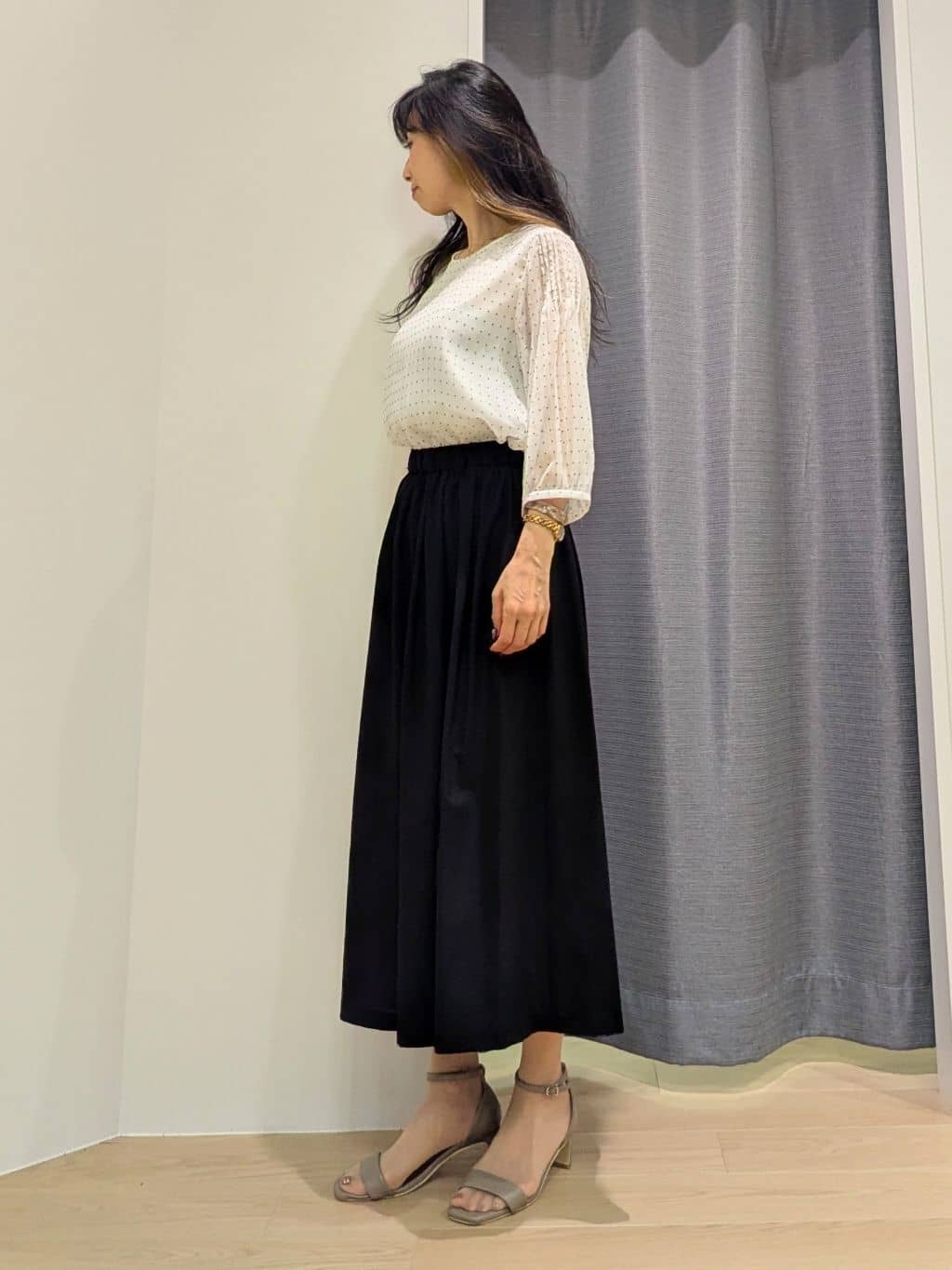 miiさんの「INDIVI｜【選べる柄／WEB限定カラー】ビッグニットバッグ」を使ったコーディネート