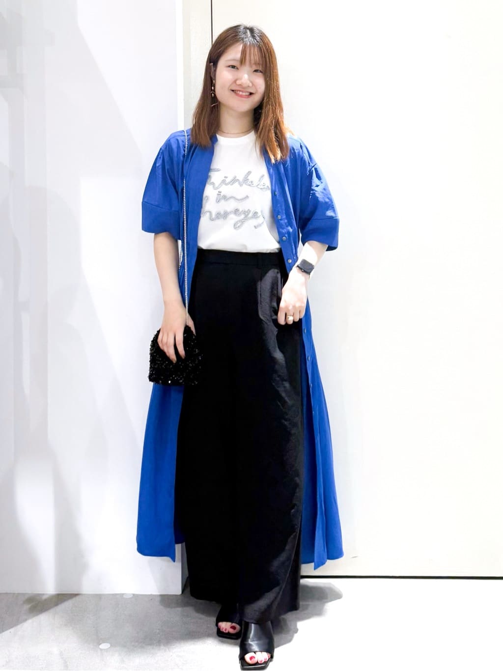 sayaさんの「OPAQUE.CLIP｜リネンライクスキッパーフィット＆フレアワンピース【洗濯機洗い可】」を使ったコーディネート