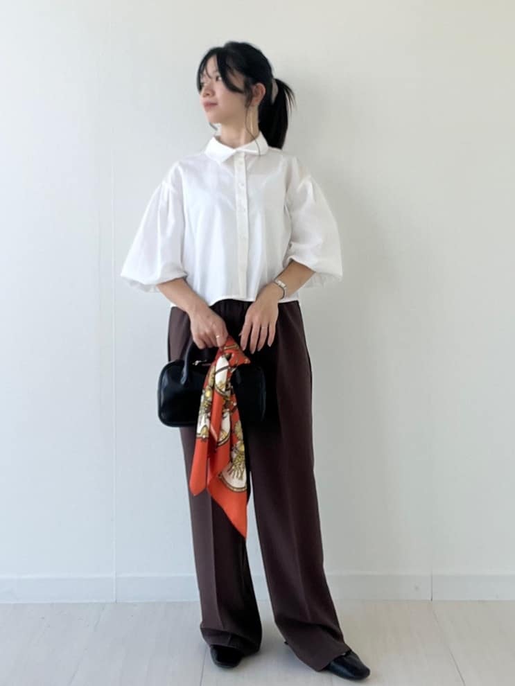 Mori Moriさんの「index｜ラメストライプイージーワイドパンツ／セットアップ可【洗濯機洗い可／防シワ／吸水速乾】」を使ったコーディネート