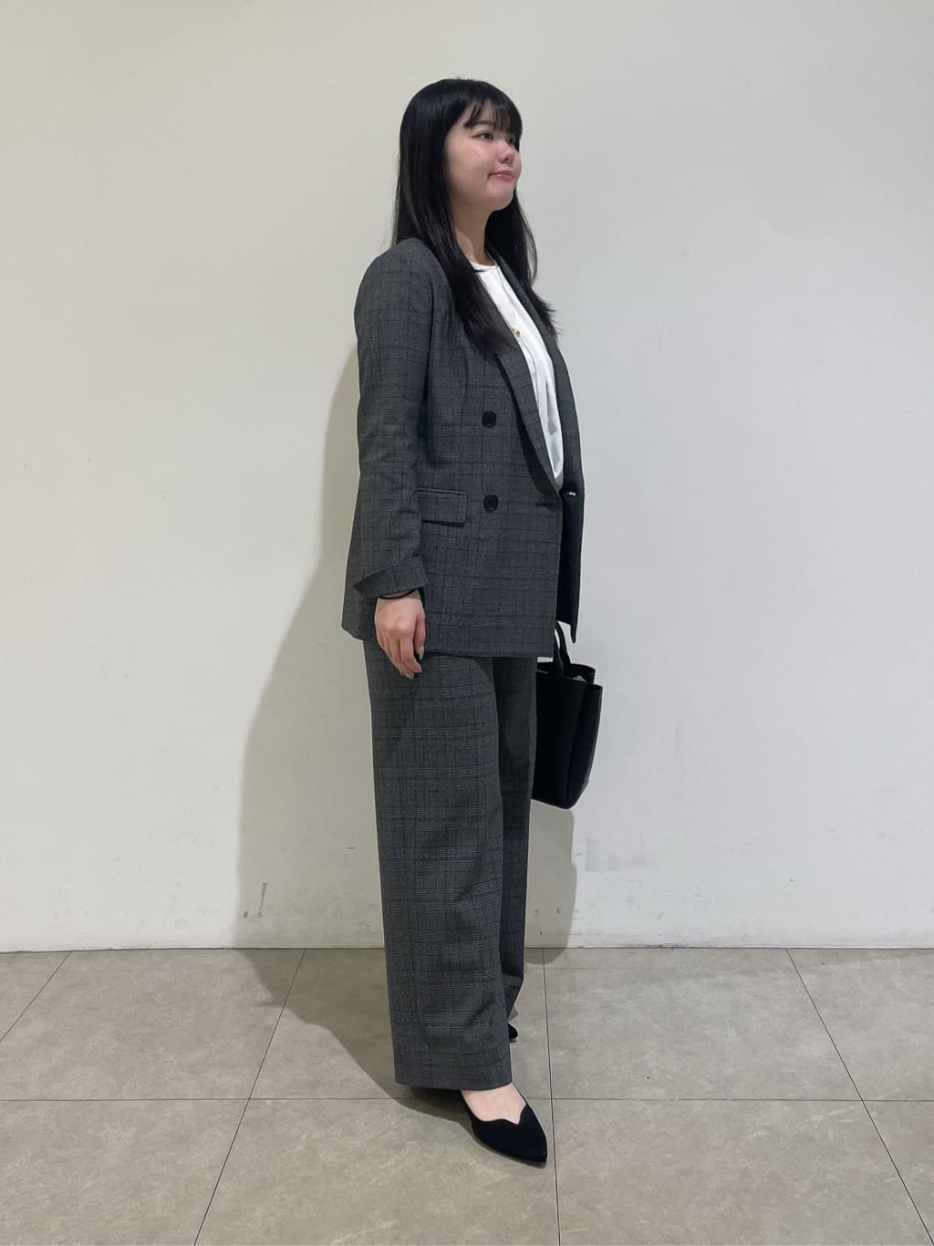 emikaさんの「INDIVI｜【洗える／オンオフ】チェック柄ダブルジャケット」を使ったコーディネート