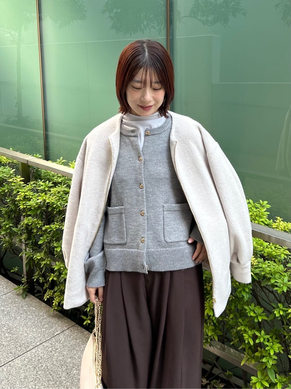 RINAさんの「OPAQUE.CLIP｜シアーハイネックトップス【洗濯機OK】」を使ったコーディネート