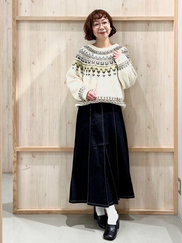 nakoさんの「THE SHOP TK｜【すっきり見えシルエット】上品ふわもこ中綿ブルゾン」を使ったコーディネート