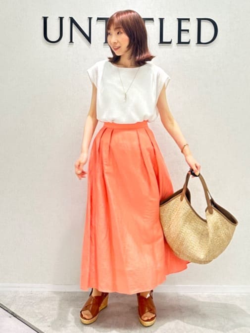 Miwaさんの「UNTITLED｜【ジャージ素材】インナードッキングシアーカットソー」を使ったコーディネート