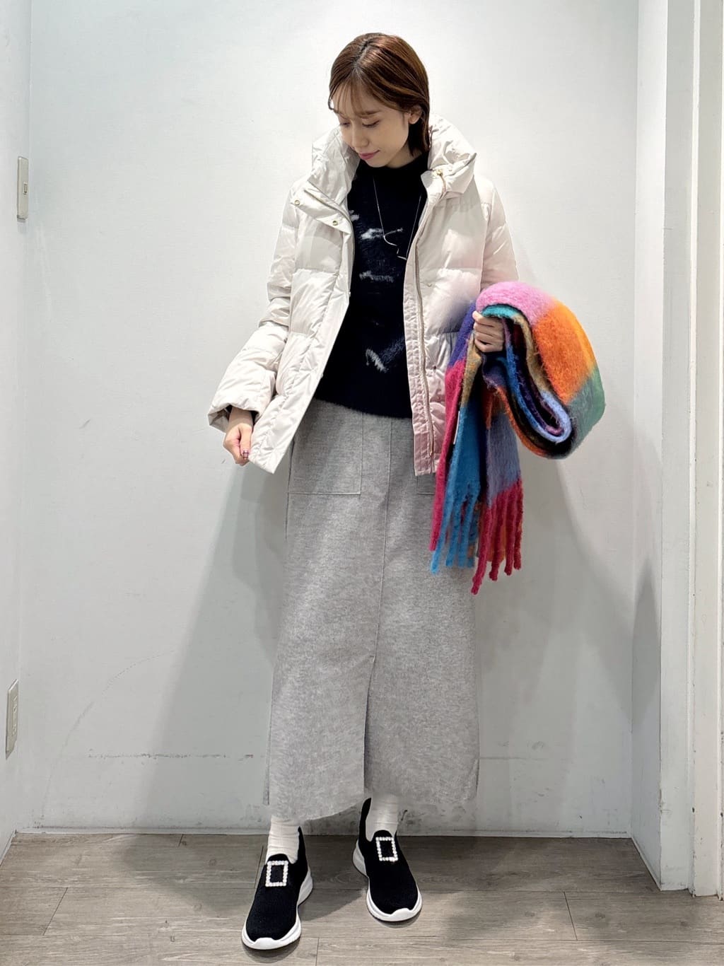 ぶまりんさんの「OPAQUE.CLIP｜アート柄シャギーニット【洗濯機OK】」を使ったコーディネート