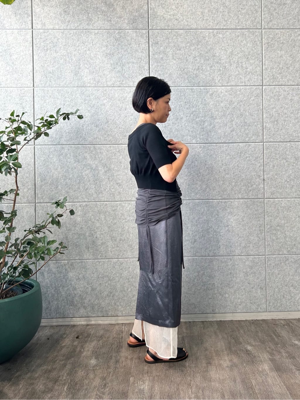 yukoさんの「CODE A｜asymmetry gather tank」を使ったコーディネート