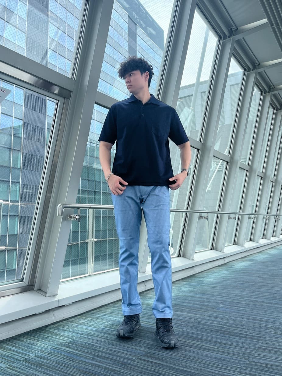 Tsubasaさんの「TAKEO KIKUCHI｜【Made in JAPAN】播州織 ヘリンボン ストレート パンツ」を使ったコーディネート