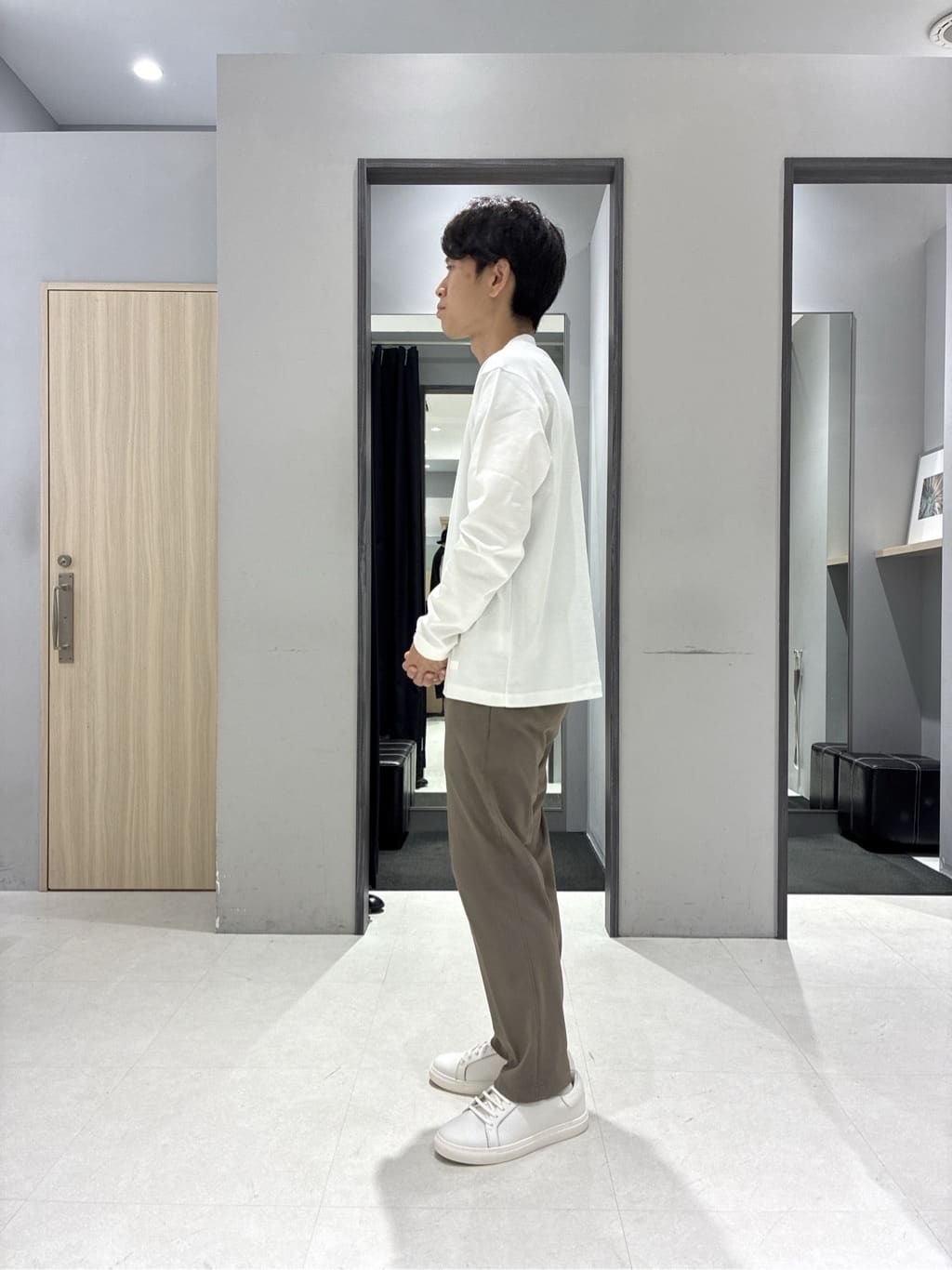 わいずみさんの「TAKEO KIKUCHI｜【Made in JAPAN】播州織 ドビー千鳥シャツ」を使ったコーディネート