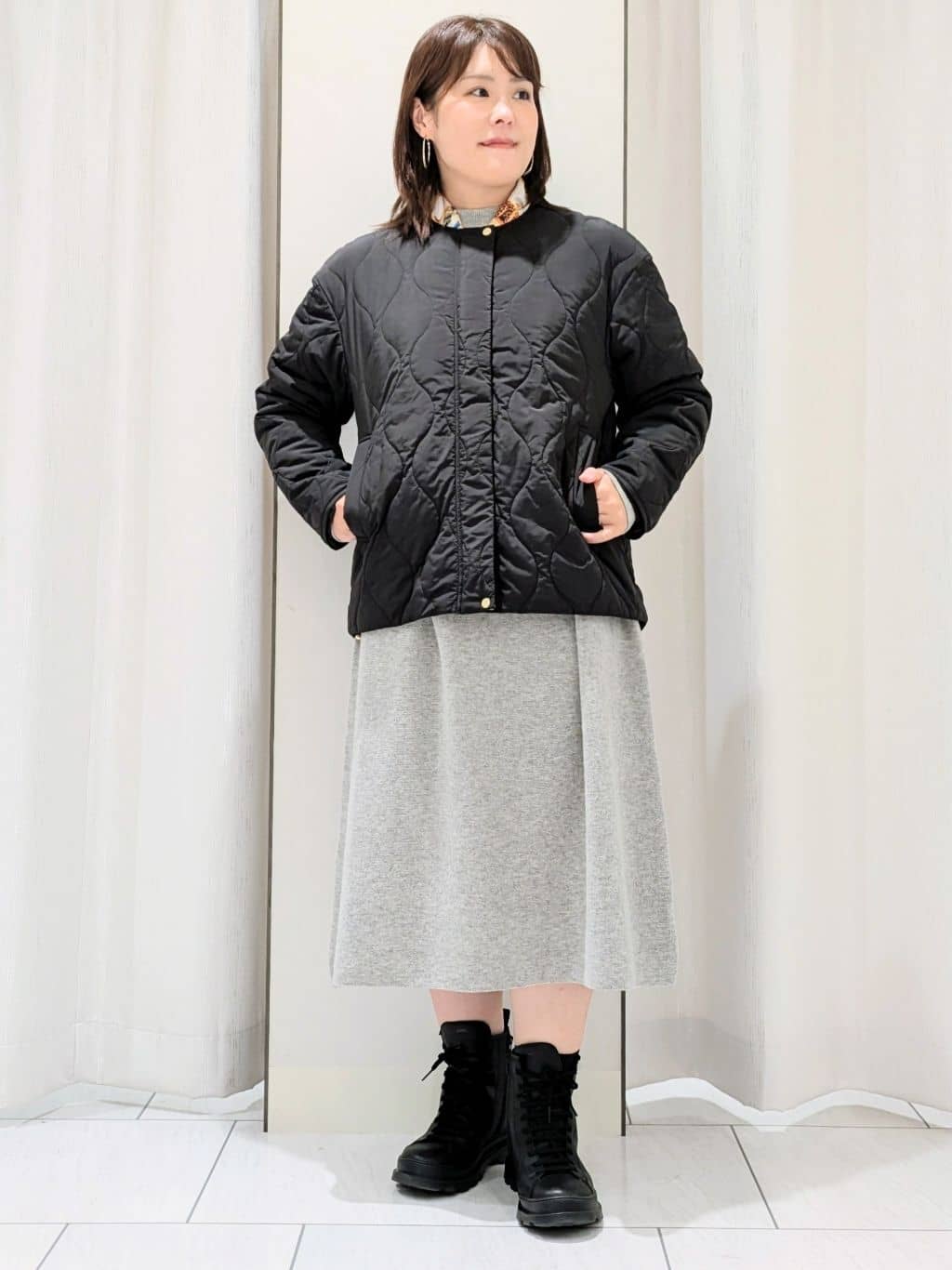 Onumaさんの「UNTITLED｜【ロング丈/ゆったりシルエット】テントライン ニットワンピース」を使ったコーディネート
