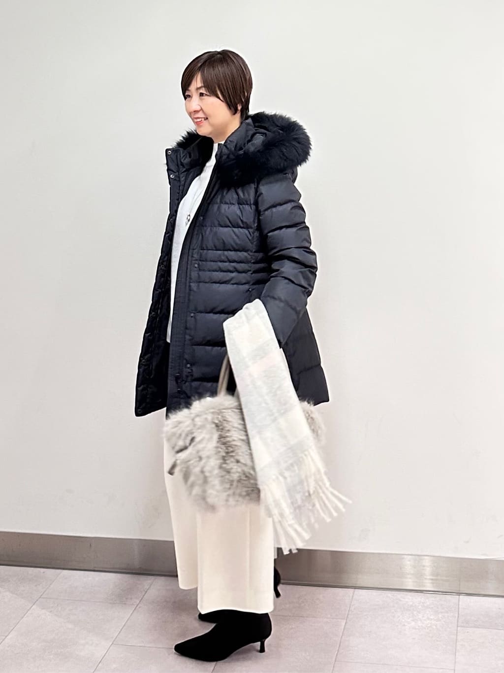 みなこさんの「UNTITLED｜【8色展開/洗える】ウールカシミヤ ハイネックニット」を使ったコーディネート