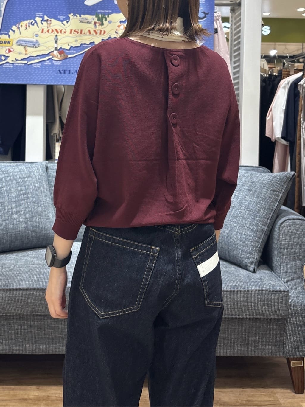risaさんの「Dessin｜【洗える】後ろボタンニットプルオーバー七分袖」を使ったコーディネート