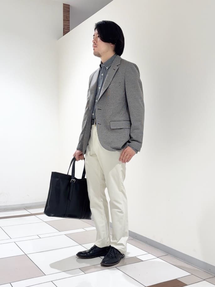 及川さんの「TAKEO KIKUCHI｜ピンジャージ 千鳥 ジャケット」を使ったコーディネート