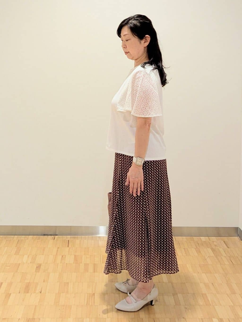 なおさんの「Reflect｜幾何レーススリーブプルオーバージャージ」を使ったコーディネート